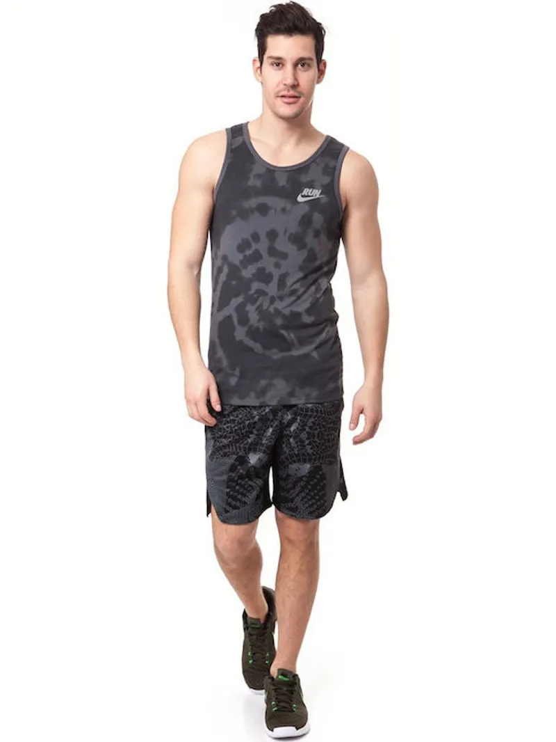 Nike Men's Run Printed Tie Dye Tank Black-5